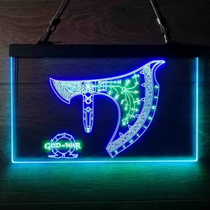 God Of War Leviathan Axe Neon-Like LED Sign
