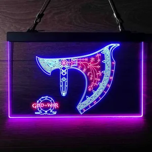 God Of War Leviathan Axe Neon-Like LED Sign