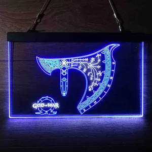 God Of War Leviathan Axe Neon-Like LED Sign