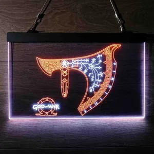 God Of War Leviathan Axe Neon-Like LED Sign