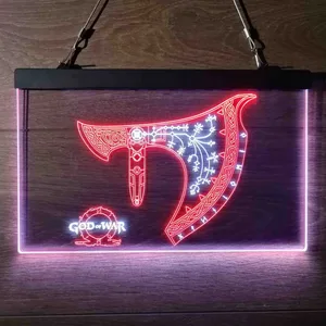 God Of War Leviathan Axe Neon-Like LED Sign