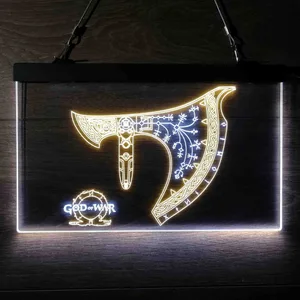 God Of War Leviathan Axe Neon-Like LED Sign