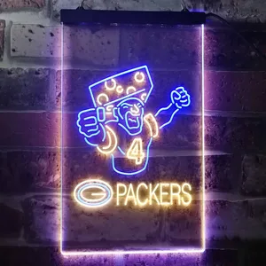 Green Bay Packers #4 Brett Favre Neon-Like LED Sign