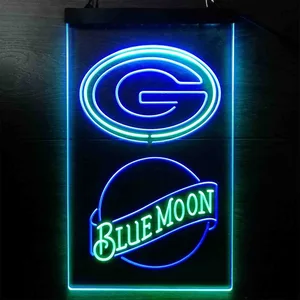 Green Bay Packers Blue Moon Neon-Like LED Sign