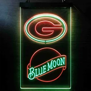 Green Bay Packers Blue Moon Neon-Like LED Sign