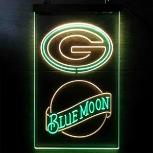 Green Bay Packers Blue Moon Neon-Like LED Sign