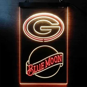 Green Bay Packers Blue Moon Neon-Like LED Sign