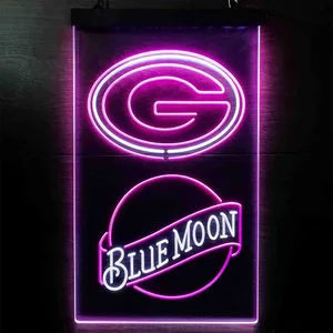 Green Bay Packers Blue Moon Neon-Like LED Sign