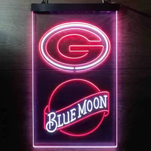 Green Bay Packers Blue Moon Neon-Like LED Sign