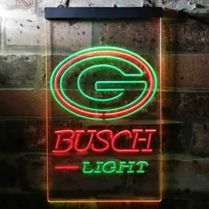 Green Bay Packers Busch Light 2 Neon-Like LED Sign