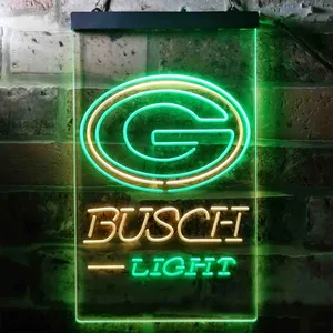 Green Bay Packers Busch Light 2 Neon-Like LED Sign
