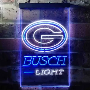 Green Bay Packers Busch Light 2 Neon-Like LED Sign