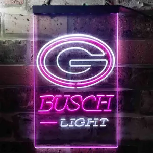 Green Bay Packers Busch Light 2 Neon-Like LED Sign