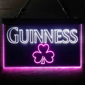 Guiness Shamrock Neon-Like LED Sign