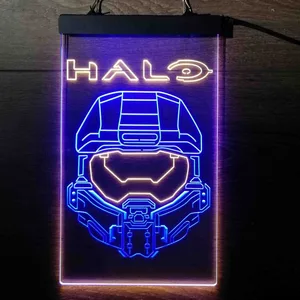 Halo Infinite Master Chief Helmet Neon-Like LED Sign