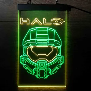Halo Infinite Master Chief Helmet Neon-Like LED Sign