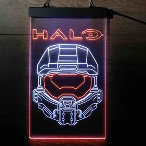 Halo Infinite Master Chief Helmet Neon-Like LED Sign