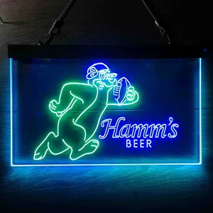 Hamm's Bear Rugby Neon-Like LED Sign