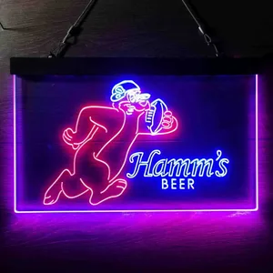 Hamm's Bear Rugby Neon-Like LED Sign