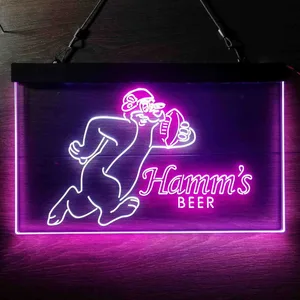 Hamm's Bear Rugby Neon-Like LED Sign