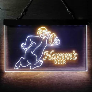 Hamm's Bear Rugby Neon-Like LED Sign