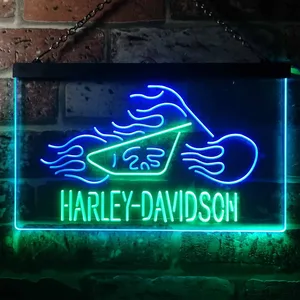 Harley Davidson Fire Bike Neon-Like LED Sign