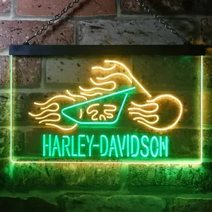 Harley Davidson Fire Bike Neon-Like LED Sign