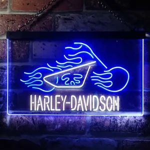 Harley Davidson Fire Bike Neon-Like LED Sign