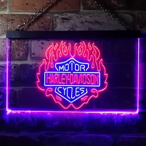 Harley Davidson Fire Neon-Like LED Sign