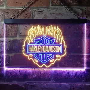 Harley Davidson Fire Neon-Like LED Sign