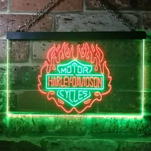 Harley Davidson Fire Neon-Like LED Sign