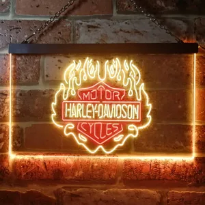Harley Davidson Fire Neon-Like LED Sign