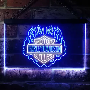 Harley Davidson Fire Neon-Like LED Sign