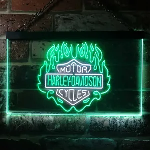 Harley Davidson Fire Neon-Like LED Sign