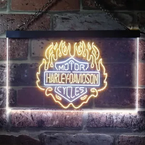 Harley Davidson Fire Neon-Like LED Sign