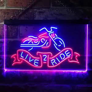 Harley Davidson Live 2 Ride Bike Neon-Like LED Sign