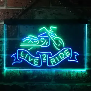 Harley Davidson Live 2 Ride Bike Neon-Like LED Sign