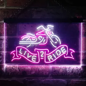Harley Davidson Live 2 Ride Bike Neon-Like LED Sign