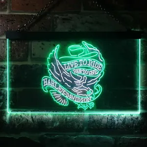 Harley Davidson Live to Ride Eagle Neon-Like LED Sign