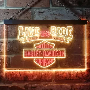Harley Davidson Live to Ride Neon-Like LED Sign