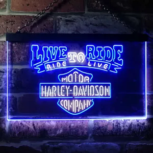 Harley Davidson Live to Ride Neon-Like LED Sign
