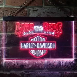 Harley Davidson Live to Ride Neon-Like LED Sign