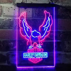 Harley Davidson Up Wing Eagle Neon-Like LED Sign