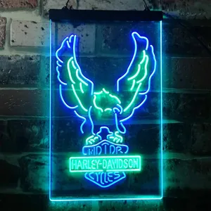 Harley Davidson Up Wing Eagle Neon-Like LED Sign