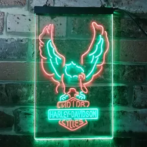 Harley Davidson Up Wing Eagle Neon-Like LED Sign