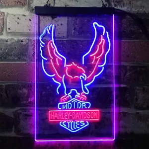 Harley Davidson Up Wing Eagle Neon-Like LED Sign