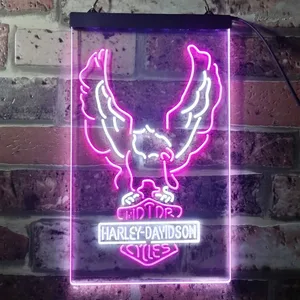 Harley Davidson Up Wing Eagle Neon-Like LED Sign