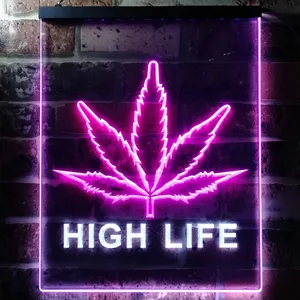 High Life Weed Neon-Like LED Sign