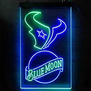 Houston Texans Blue Moon Neon-Like LED Sign