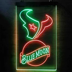 Houston Texans Blue Moon Neon-Like LED Sign